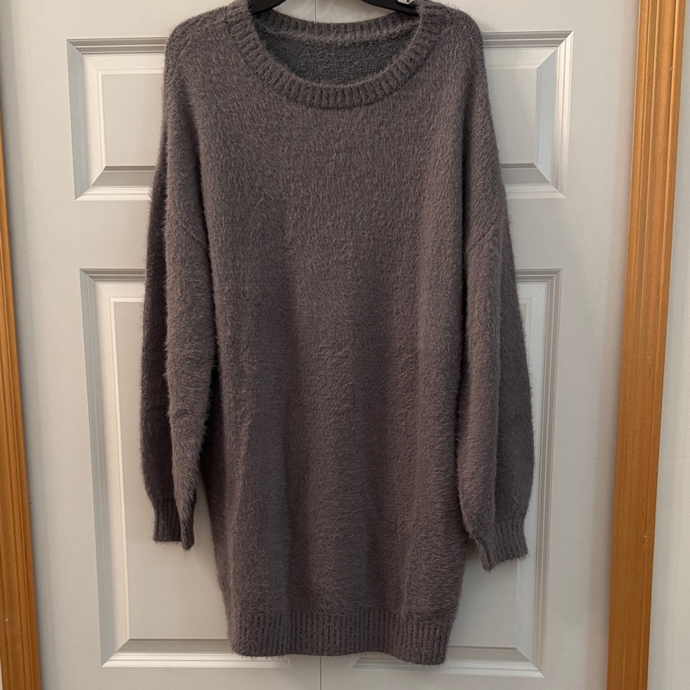 Cozy Gray Women's Tunic Sweater